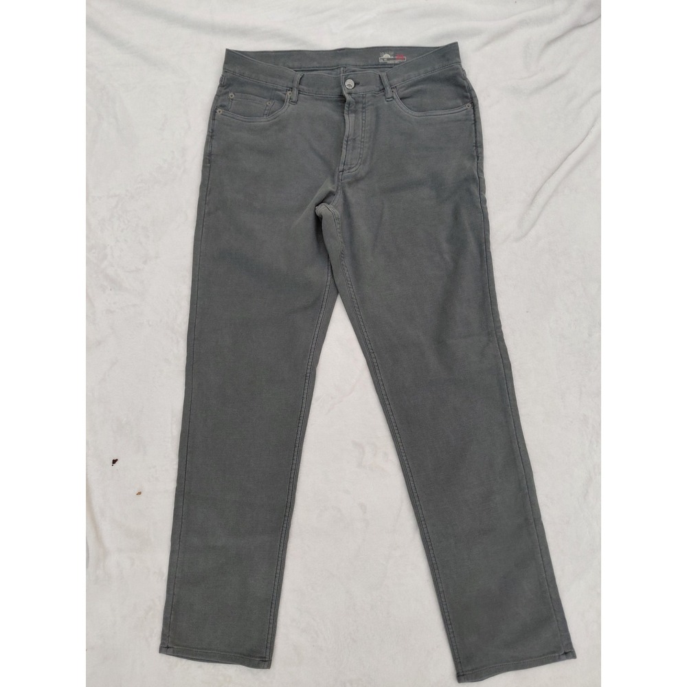 Faherty Brand Mens 5-Pocket Straight Leg Pants Charcoal Grey Size 34
